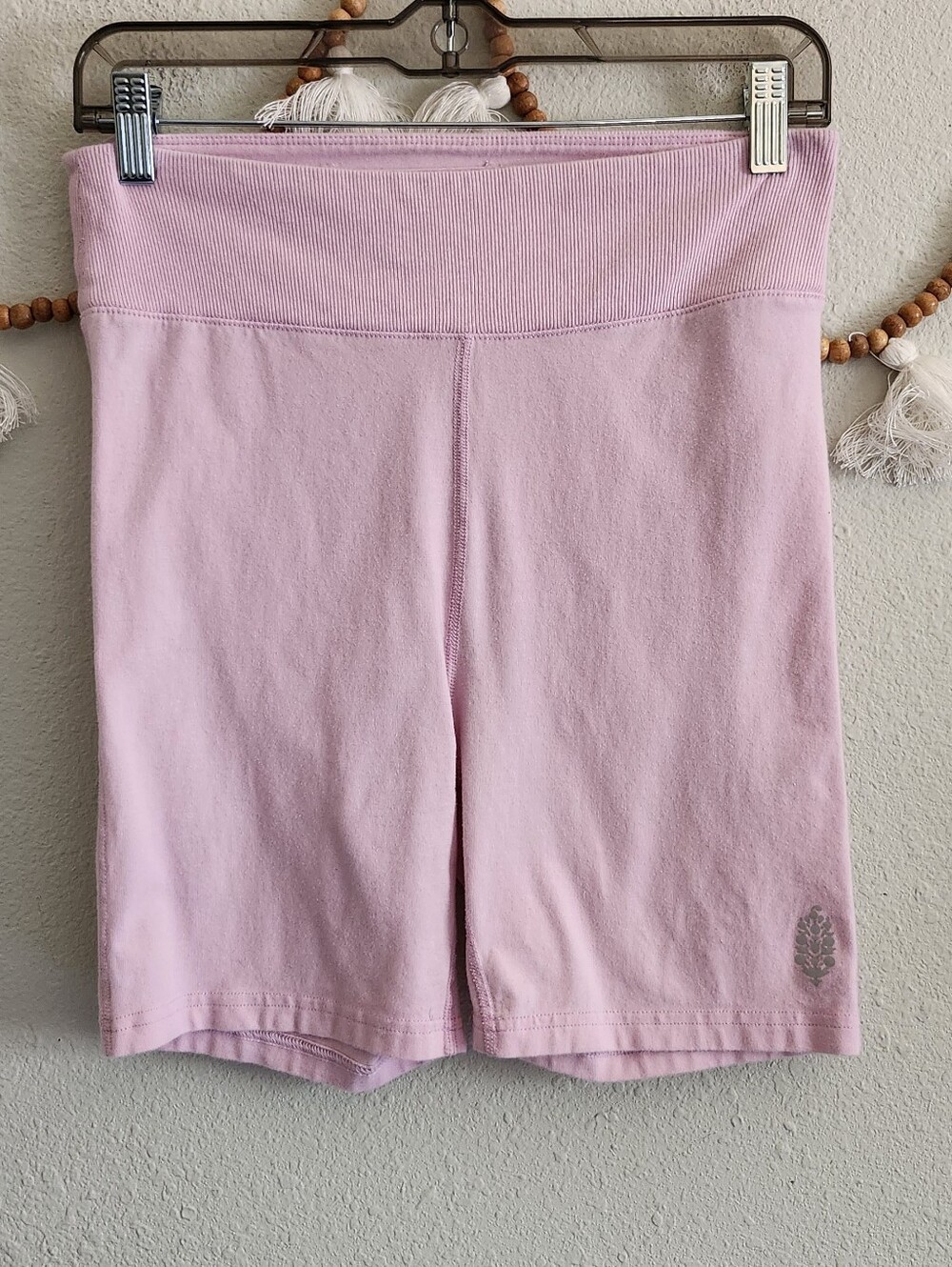 Free People Movement Pink Cotton Biker Shorts